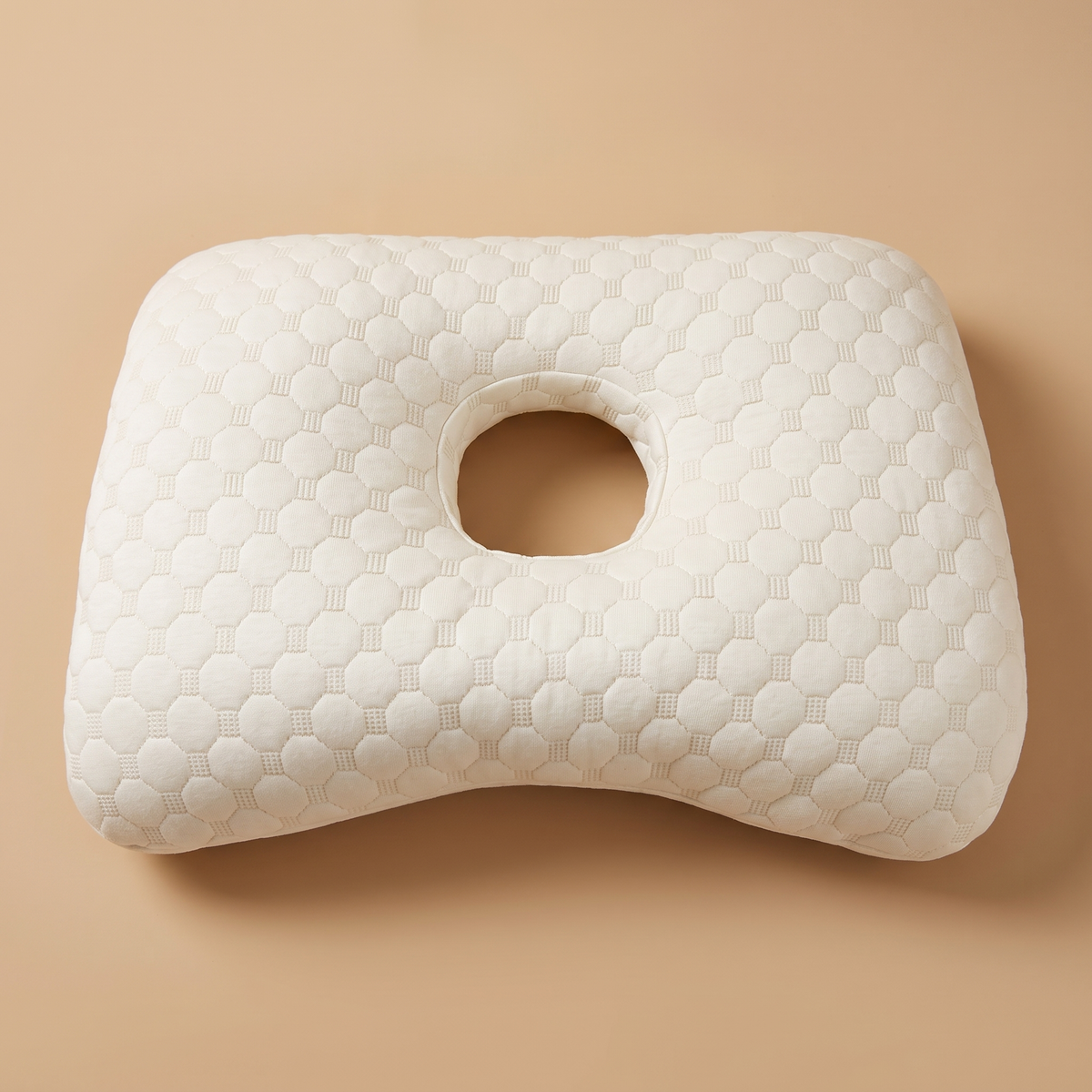 Marlowe Cotton Donut Pillow for Side Sleepers with Ear Hole