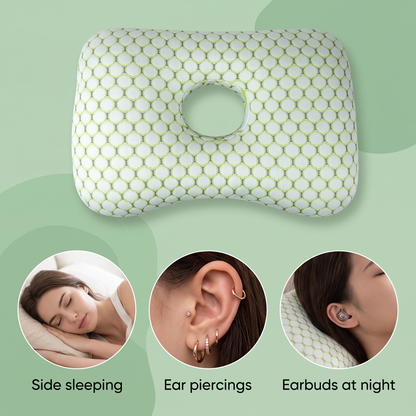 Marlowe Cotton Donut Pillow for Side Sleepers with Ear Hole