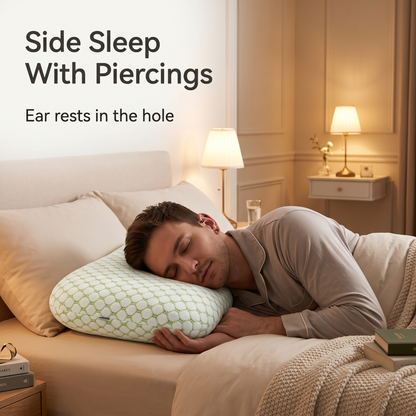 Marlowe Cotton Donut Pillow for Side Sleepers with Ear Hole