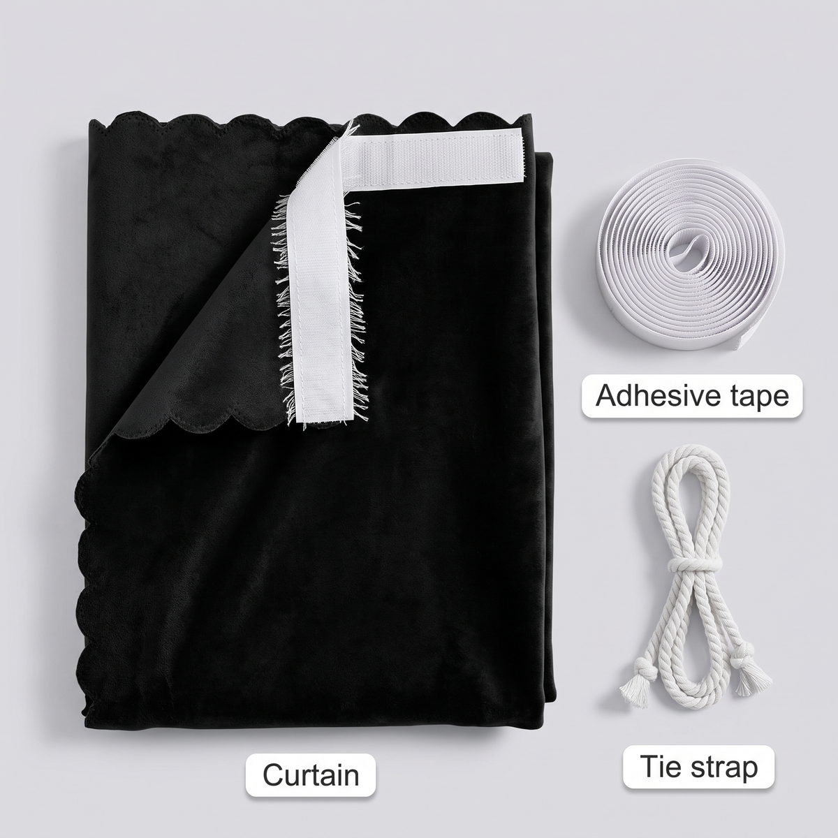 Elspeth Blackout Curtain for Bedrooms with Stick-On Fixing