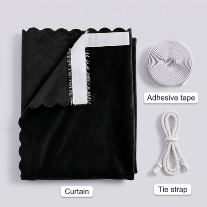 Elspeth Blackout Curtain for Bedrooms with Stick-On Fixing