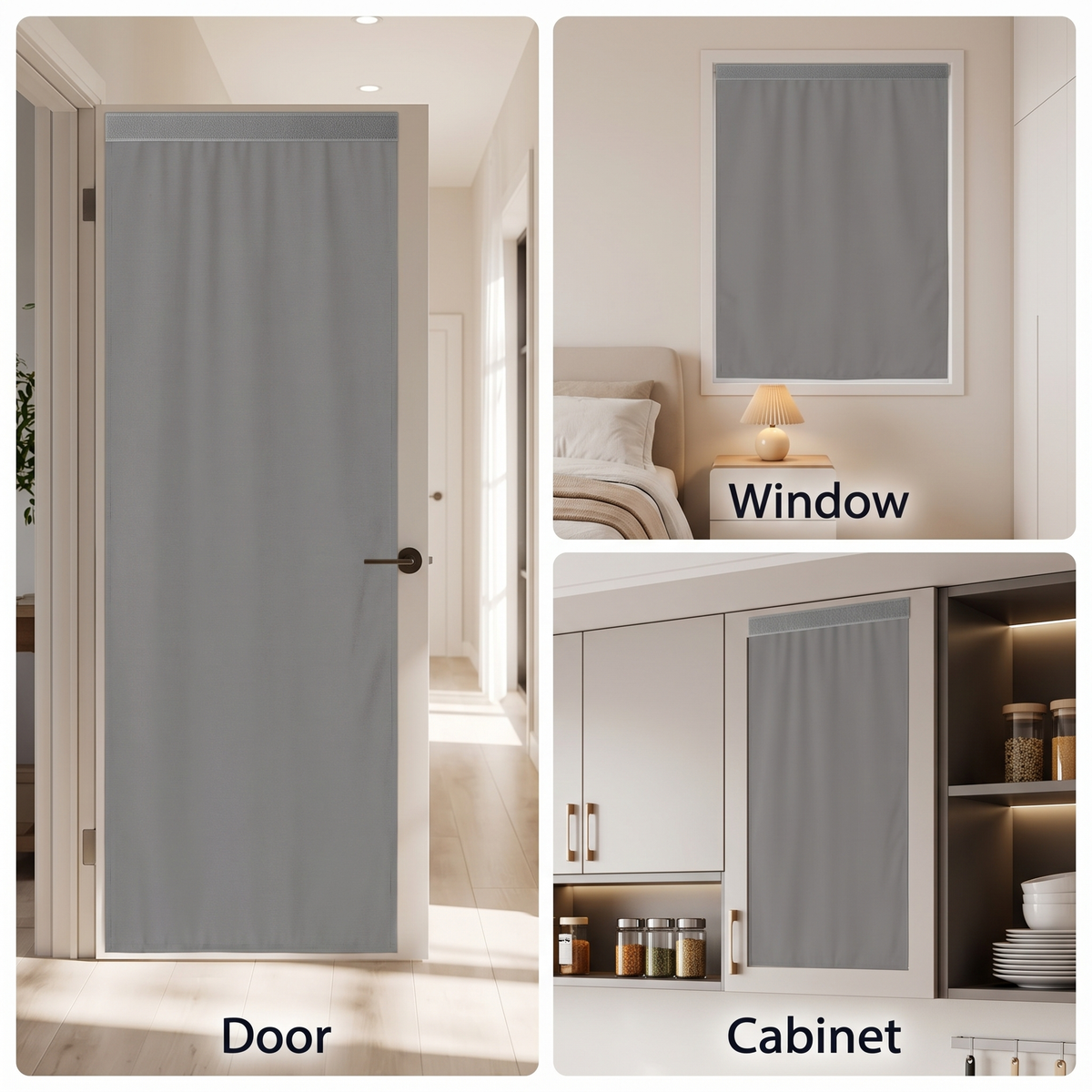 Elspeth Blackout Curtain for Bedrooms with Stick-On Fixing