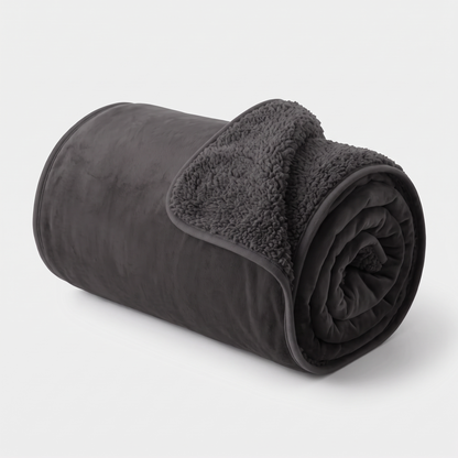 Hester Reversible Sherpa Blanket for Sofas with Flannel