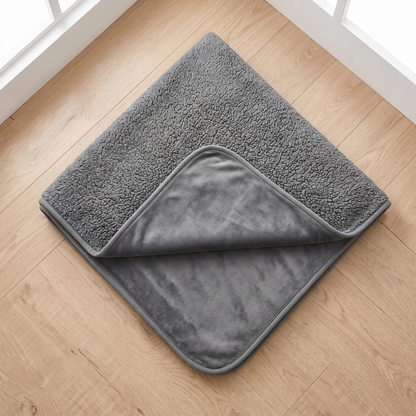 Hester Reversible Sherpa Blanket for Sofas with Flannel