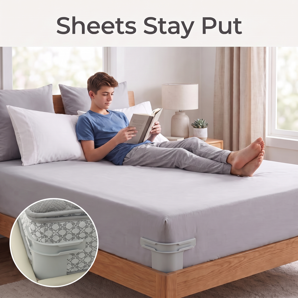 Peregrine Sheet Gripper Straps for Beds with Corner Clips