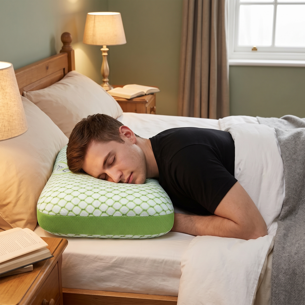Marlowe Cotton Donut Pillow for Side Sleepers with Ear Hole