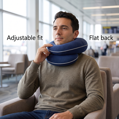 Atticus Travel Neck Pillow for Flights with Carry Case