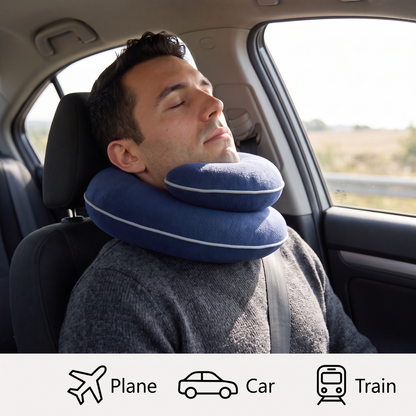 Atticus Travel Neck Pillow for Flights with Carry Case
