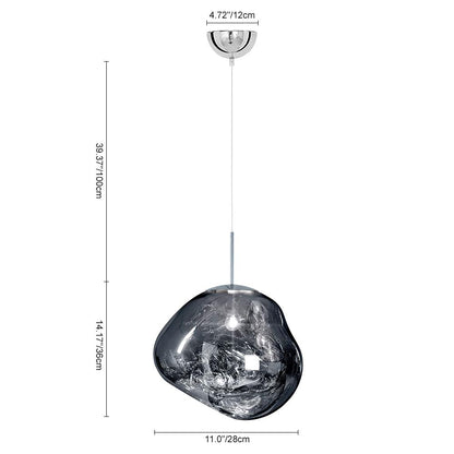 Maribel melt pendant – size diagram, grey, alternate view