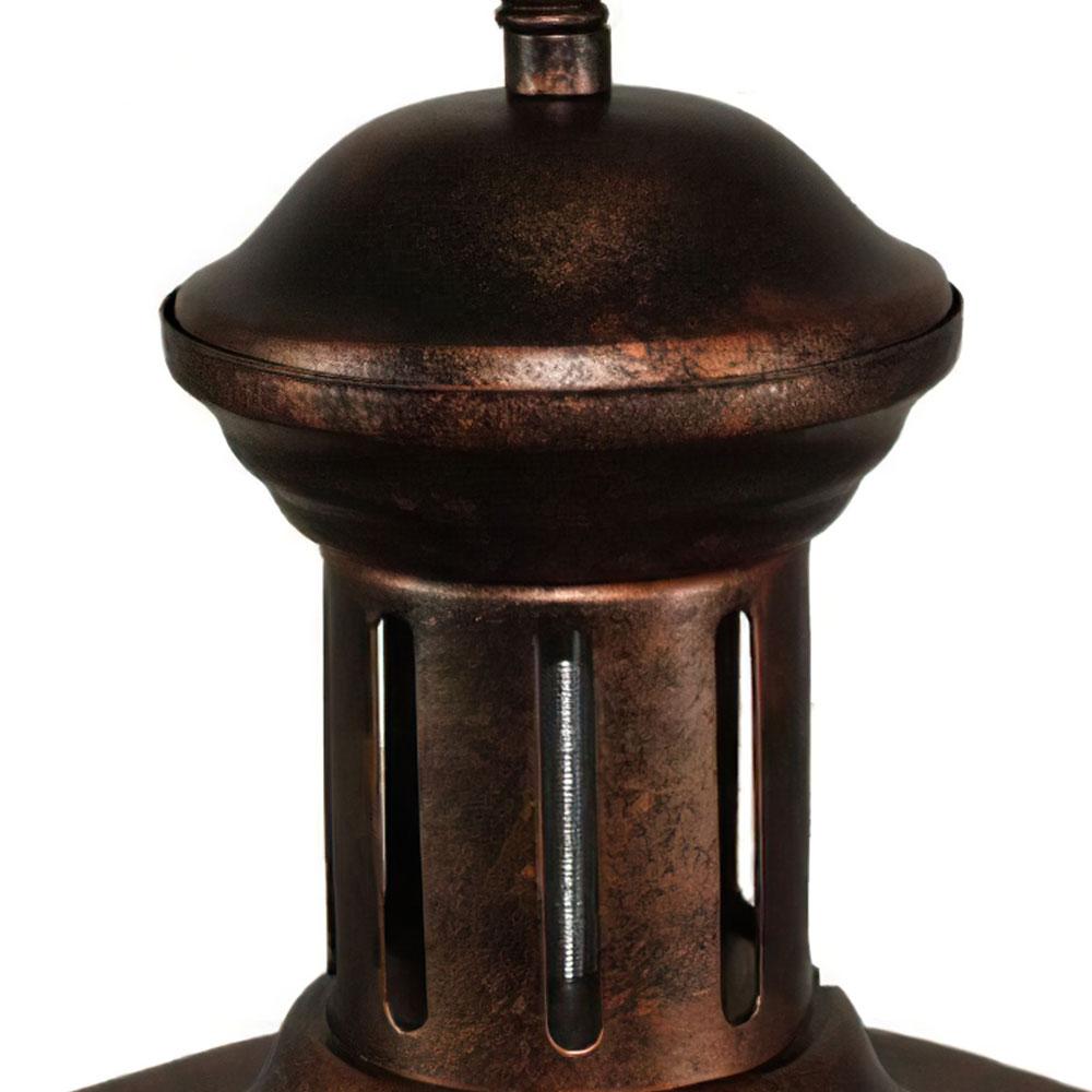 Rafferty rustic dome pendant light – neck and bail frame close-up
