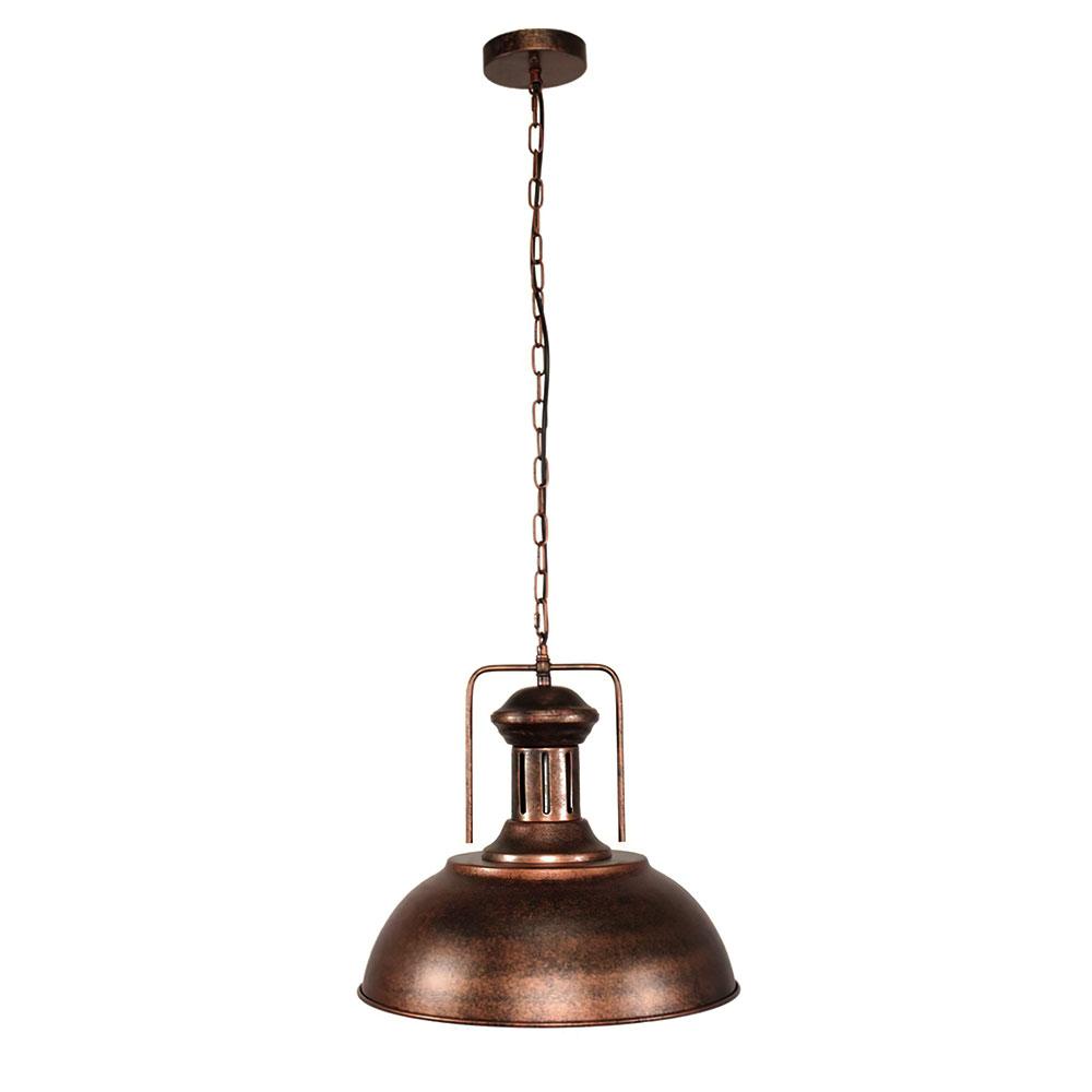 Rafferty rustic dome pendant light – with its full-length chain