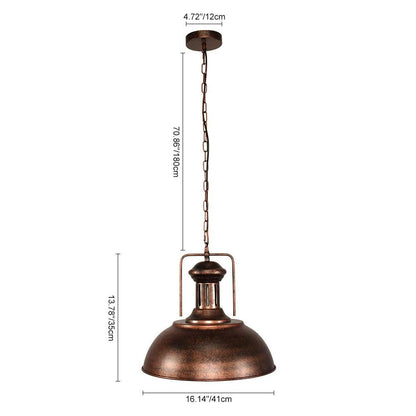 Rafferty rustic dome pendant light – size diagram