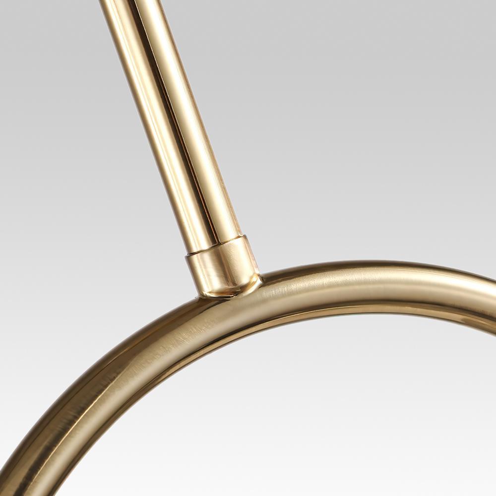Mirabel twin globe pendant light – brass rod curve close-up