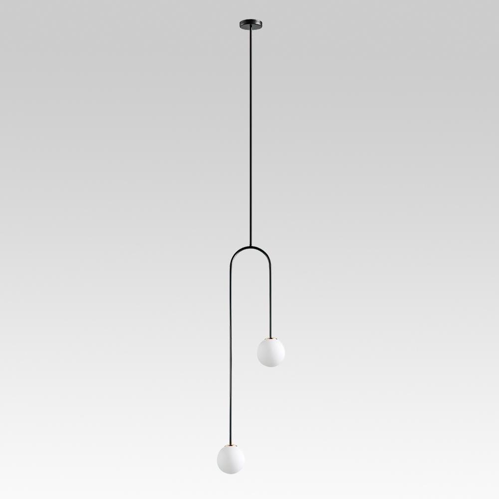 Mirabel twin globe pendant light – full length side view