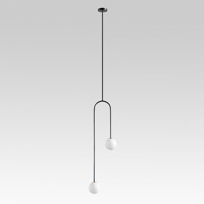 Mirabel twin globe pendant light – full length side view