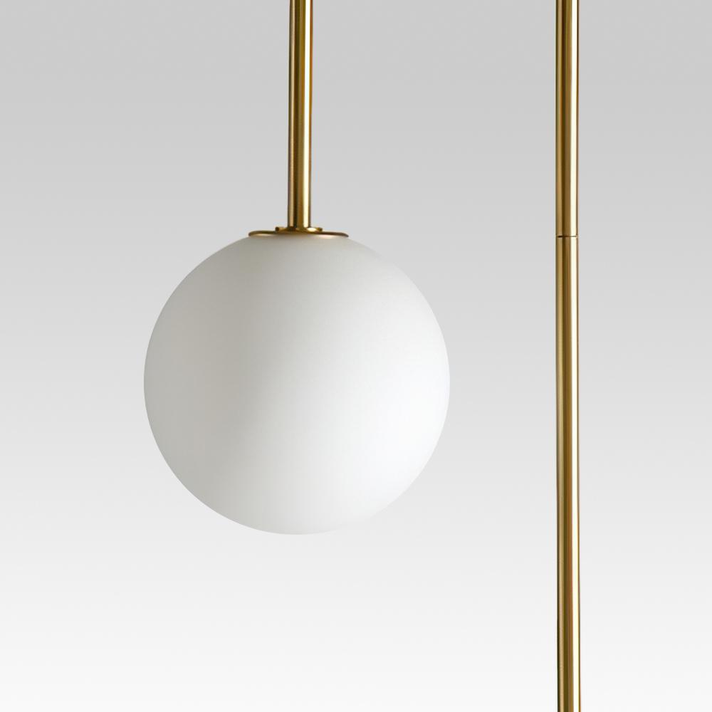 Mirabel twin globe pendant light – opal glass globe close-up