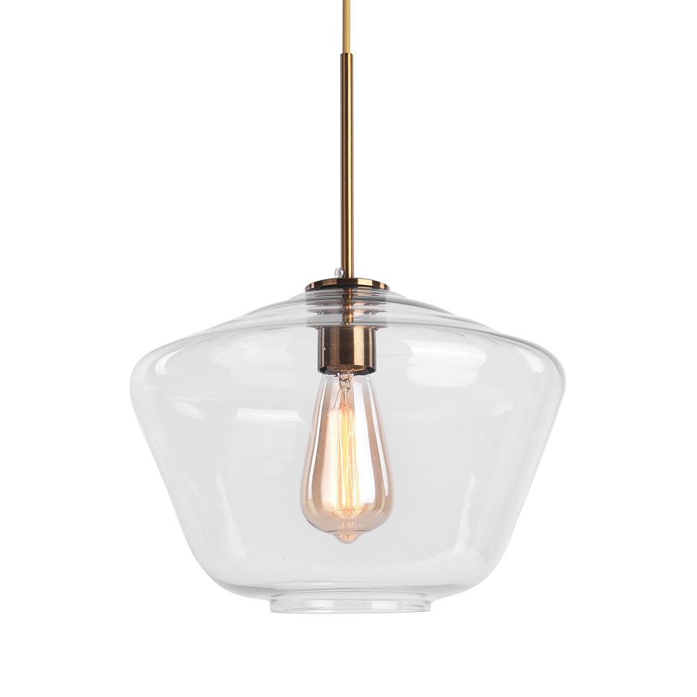 Beatrix faceted glass pendant – large in clear on white