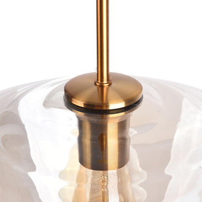 Beatrix faceted glass pendant – brass holder inside the glass