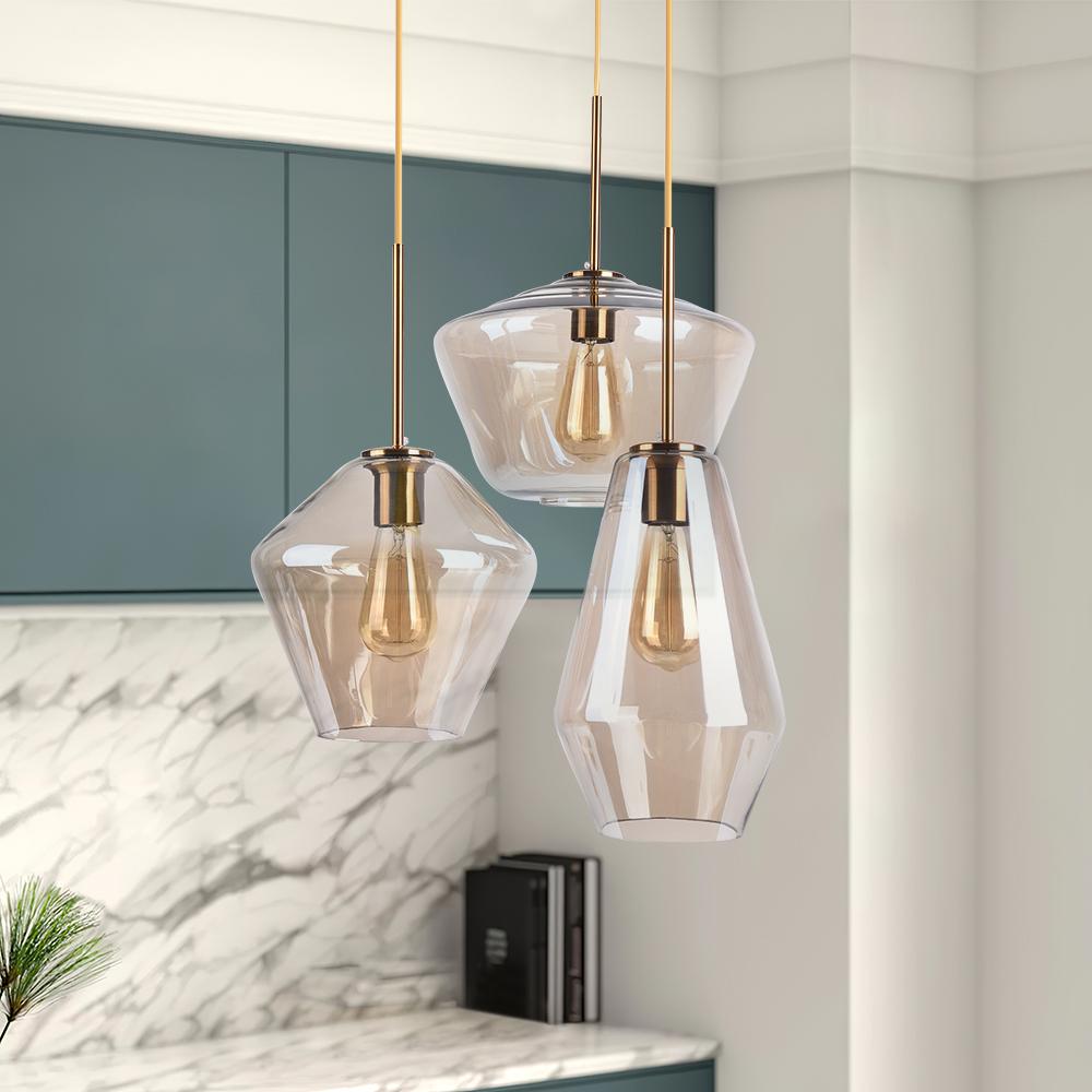 Beatrix faceted glass pendant – in a kitchen