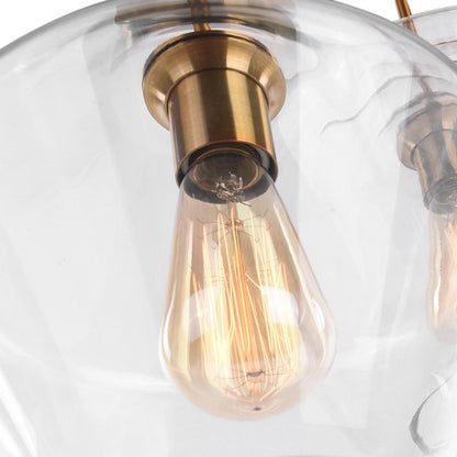 Beatrix faceted glass pendant – filament bulb close-up