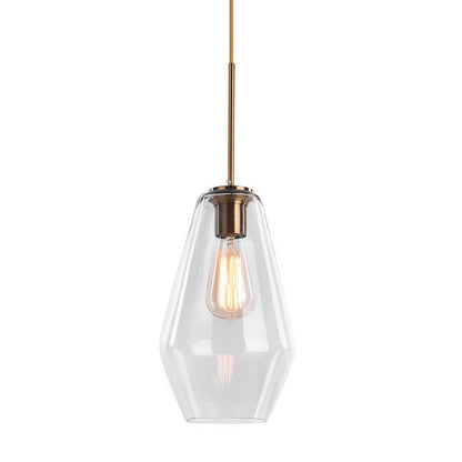 Beatrix faceted glass pendant – small in clear glass on white