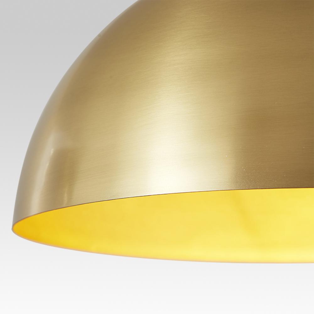 Vincenzo lipped dome pendant – brass dome close-up