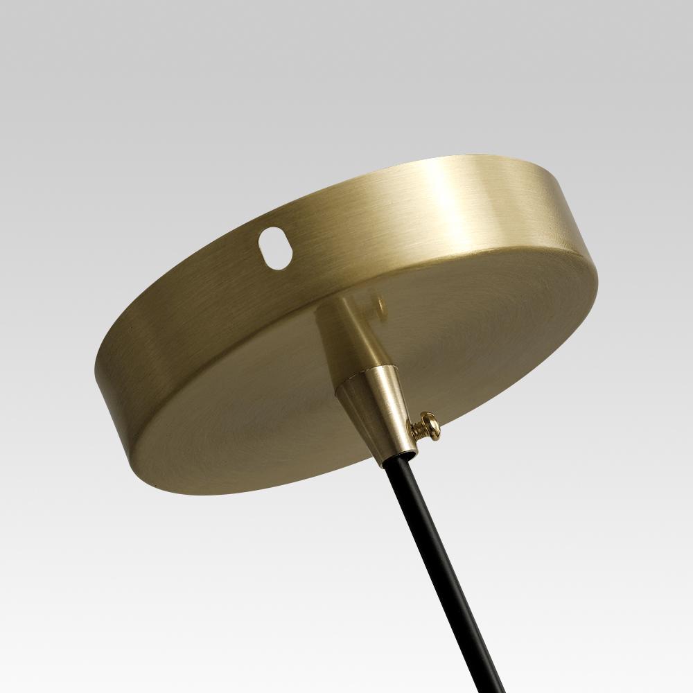 Vincenzo lipped dome pendant – brass canopy close-up