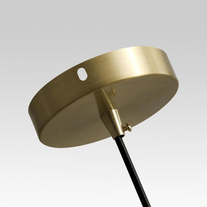 Vincenzo lipped dome pendant – brass canopy close-up