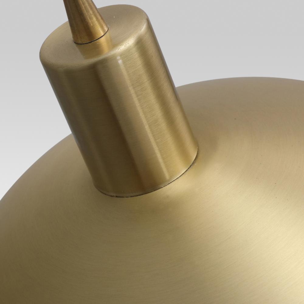 Vincenzo lipped dome pendant – brass neck close-up