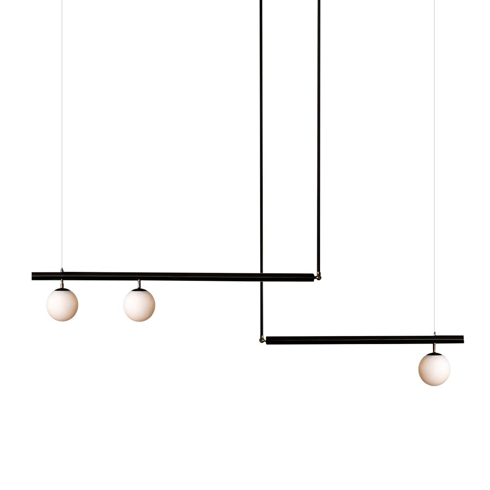 Vittoria linear chandelier – in black on white