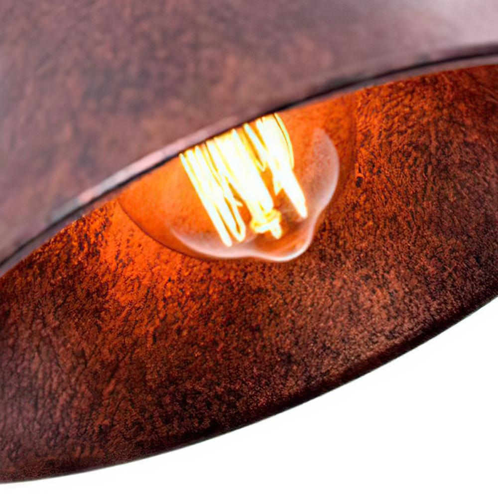 Carlotta copper cone pendant light – interior and bulb close-up