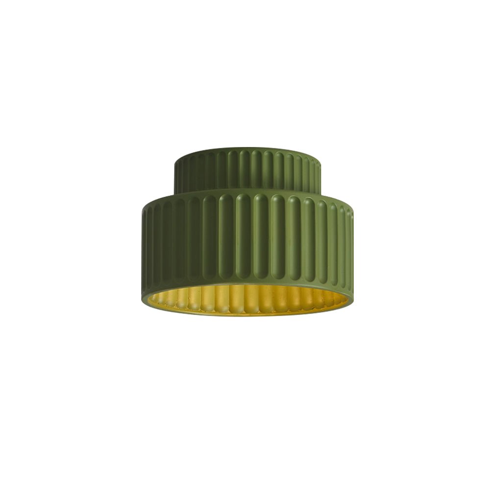 Colette ribbed resin ceiling light – in green on white