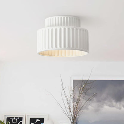 Colette ribbed resin ceiling light – in white by a window