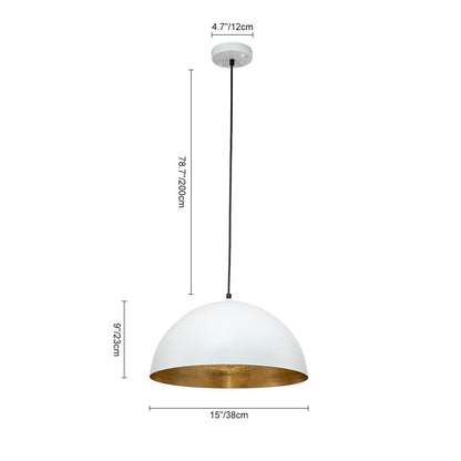 Octavia oversized dome pendant – size diagram, 38 cm