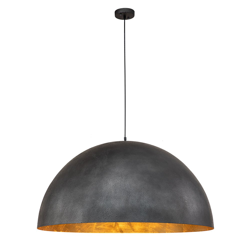 Octavia oversized dome pendant – black dome on white