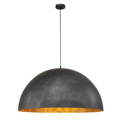 Octavia oversized dome pendant – black dome on white