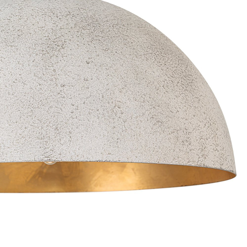 Octavia oversized dome pendant – distressed white dome close-up