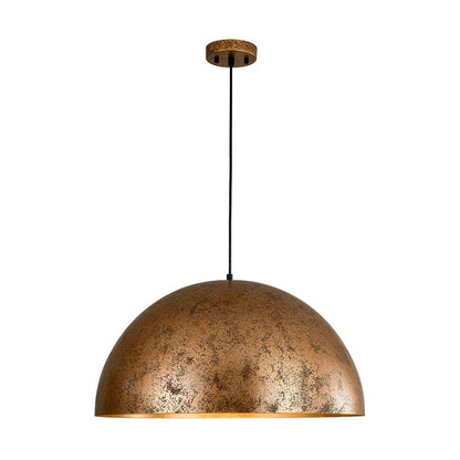 Octavia oversized dome pendant – rusty copper dome on white