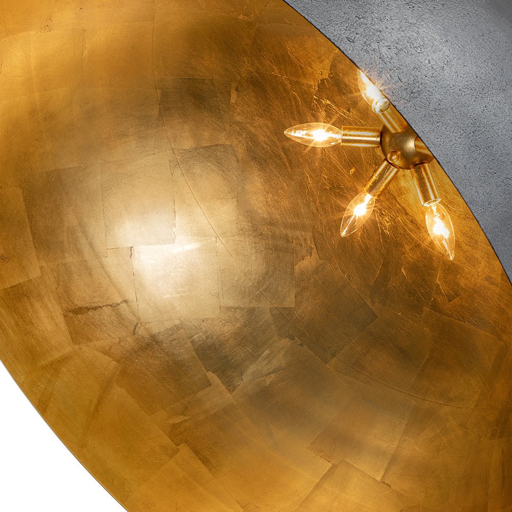 Octavia oversized dome pendant – gold leaf interior close-up