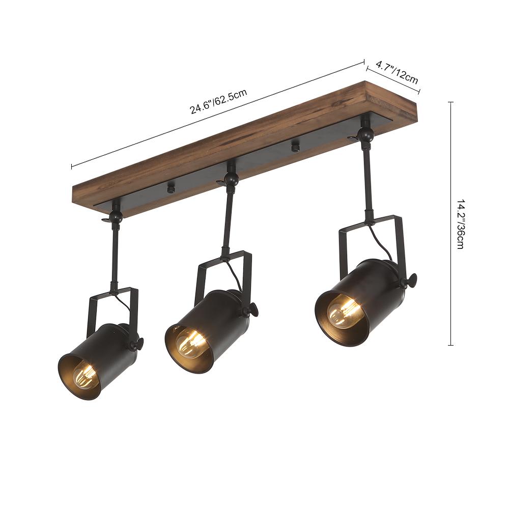 Montague track ceiling light – size diagram