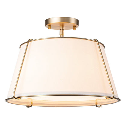 Theodora tapered drum ceiling light – in brass on white