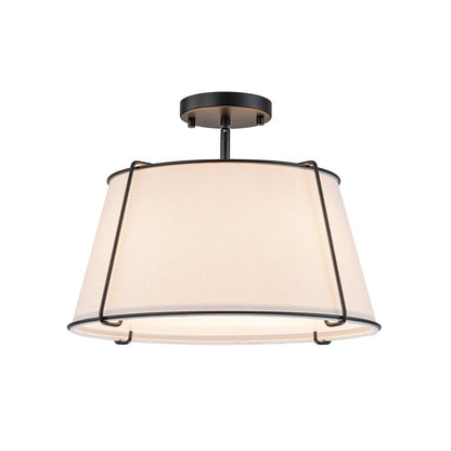 Theodora tapered drum ceiling light – in black on white