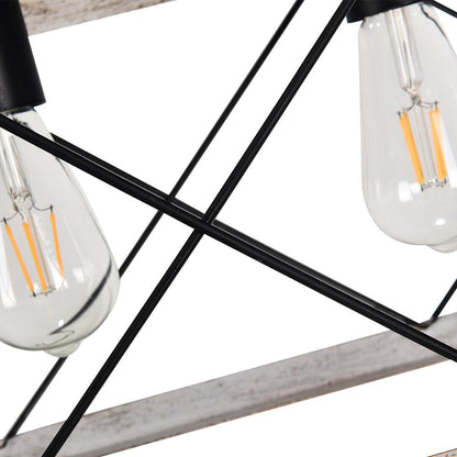 Lysander linear chandelier – Edison bulbs and frame close-up