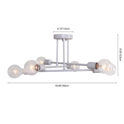 Cyrus six-light sputnik ceiling light – size diagram, white