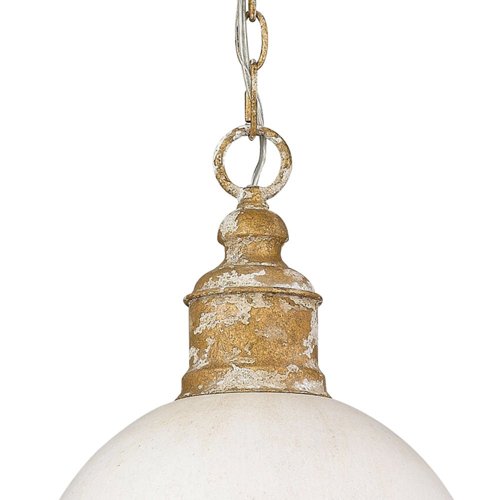 Marisol painted dome pendant – white dome close-up