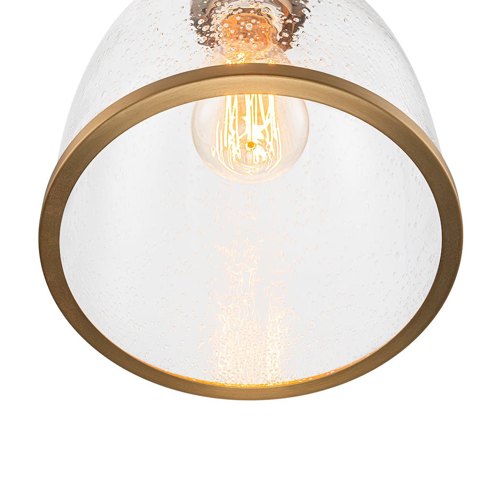 Sienna seeded glass dome pendant – shade seen from below