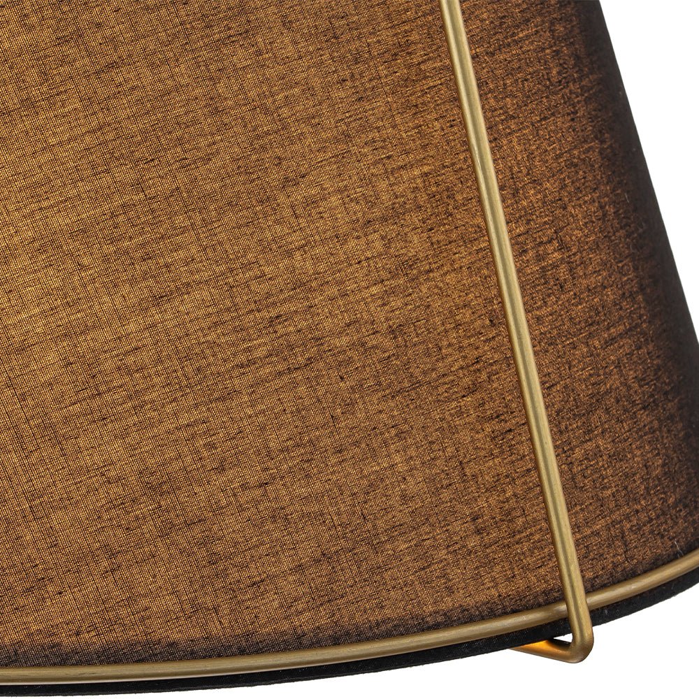 Ophelia tapered linen pendant – black linen texture close-up