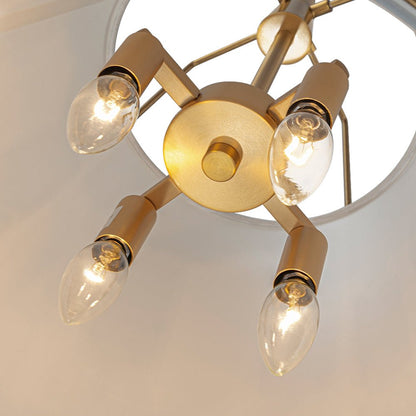Ophelia tapered linen pendant – four-light cluster inside the shade