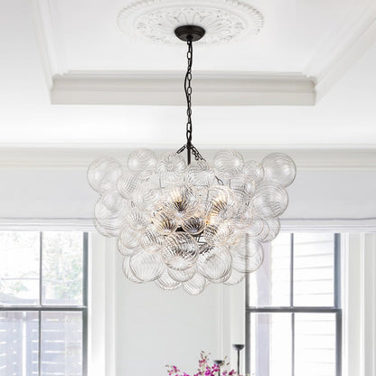 Annika bubble chandelier – in a white room