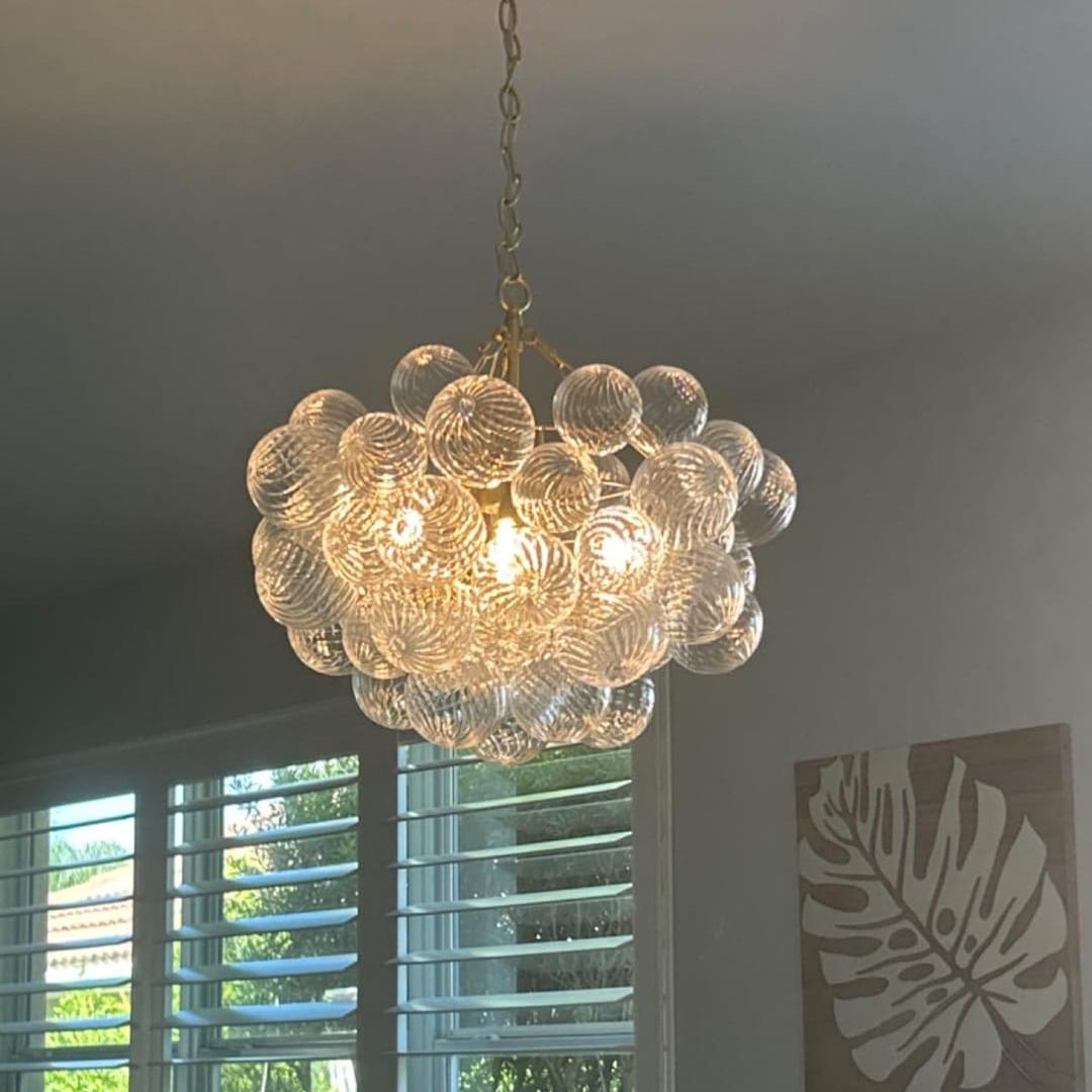 Annika bubble chandelier – against a dark wall